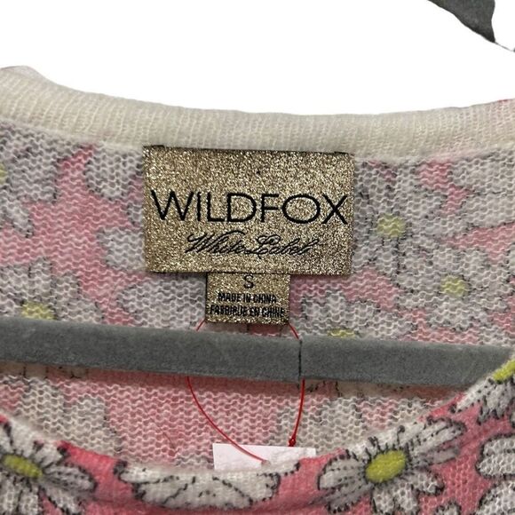 Wildfox White Label Floral Long Sleeve Pullover Sweater Pink White Size Small - Picture 6 of 9